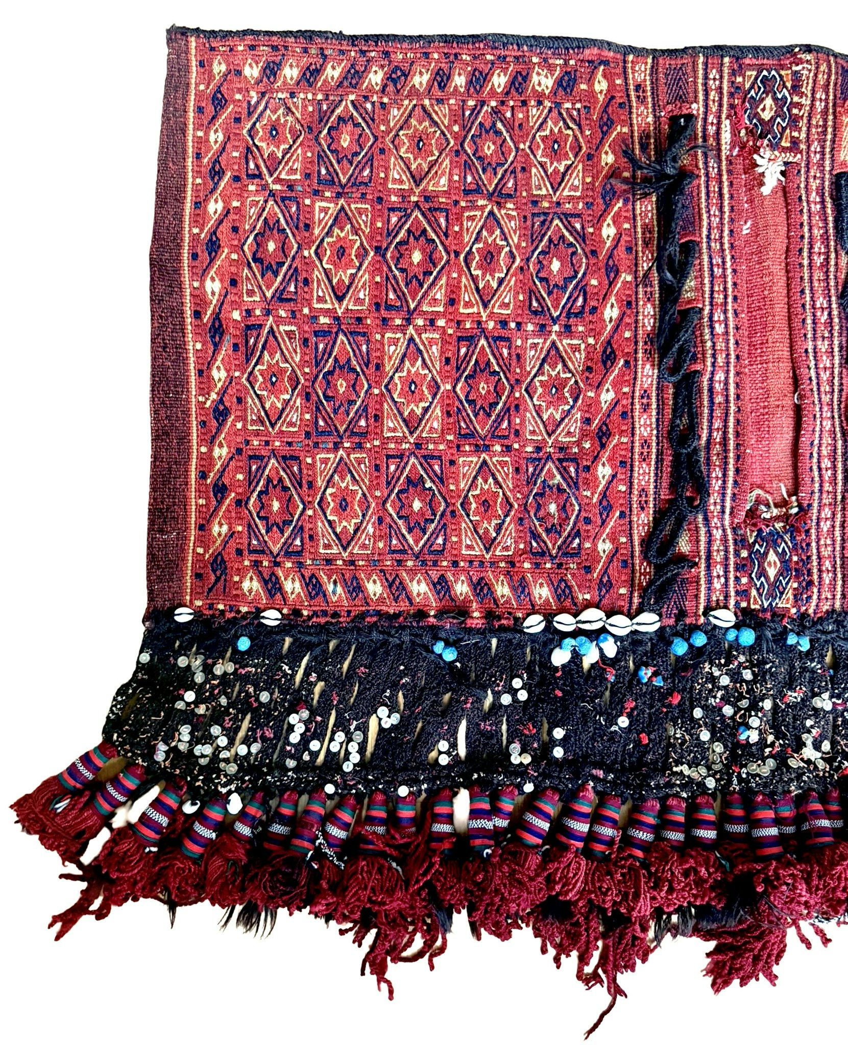 Antik orientalisk handknuten Sadelväska