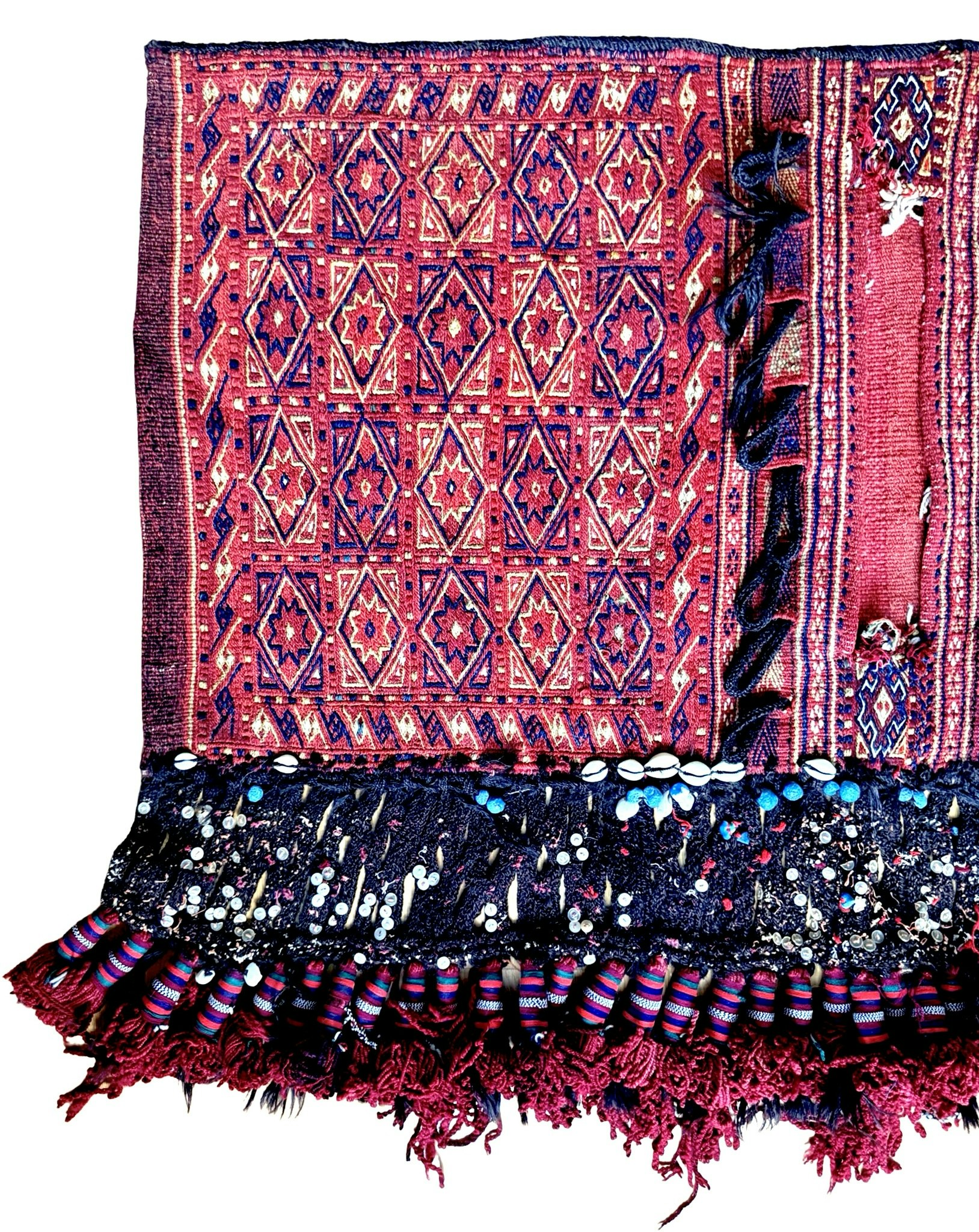 Antik orientalisk handknuten Sadelväska