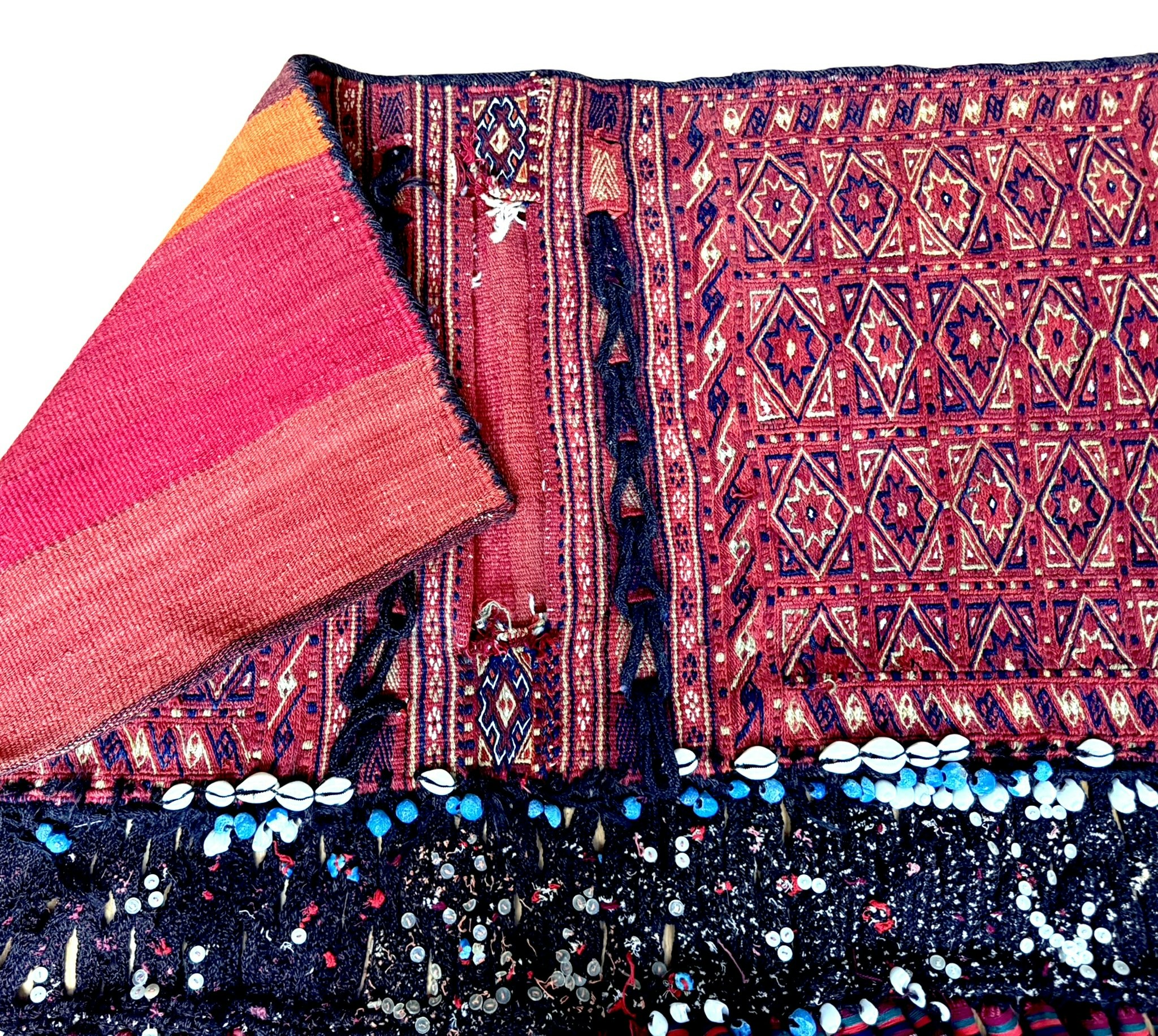 Antik orientalisk handknuten Sadelväska