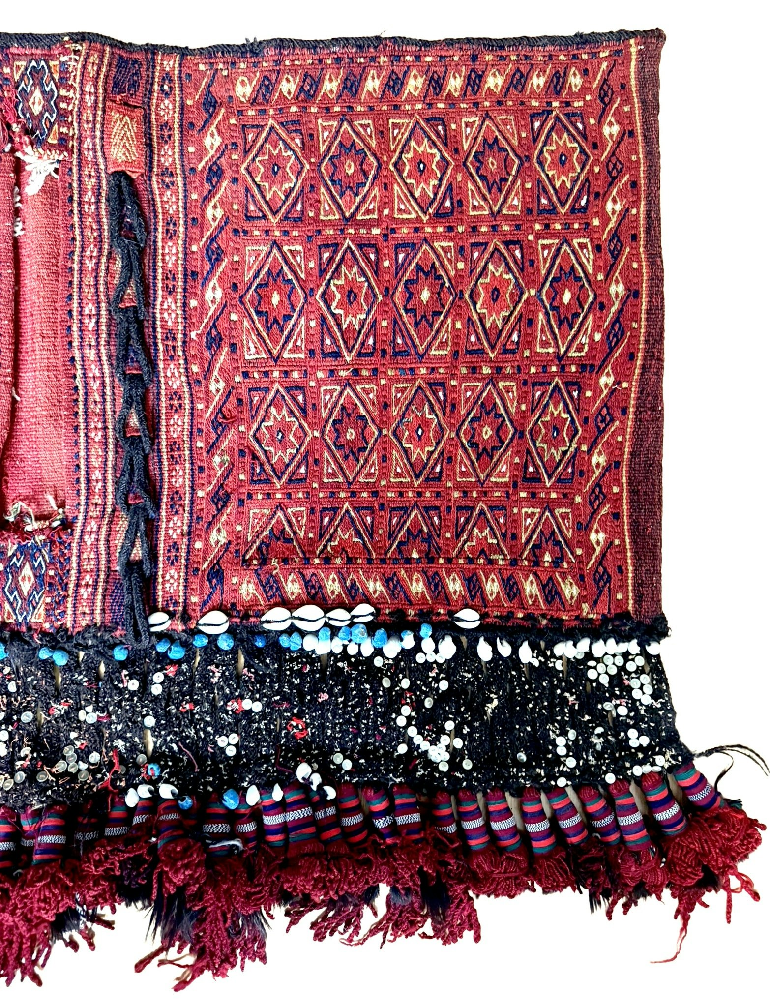 Antik orientalisk handknuten Sadelväska