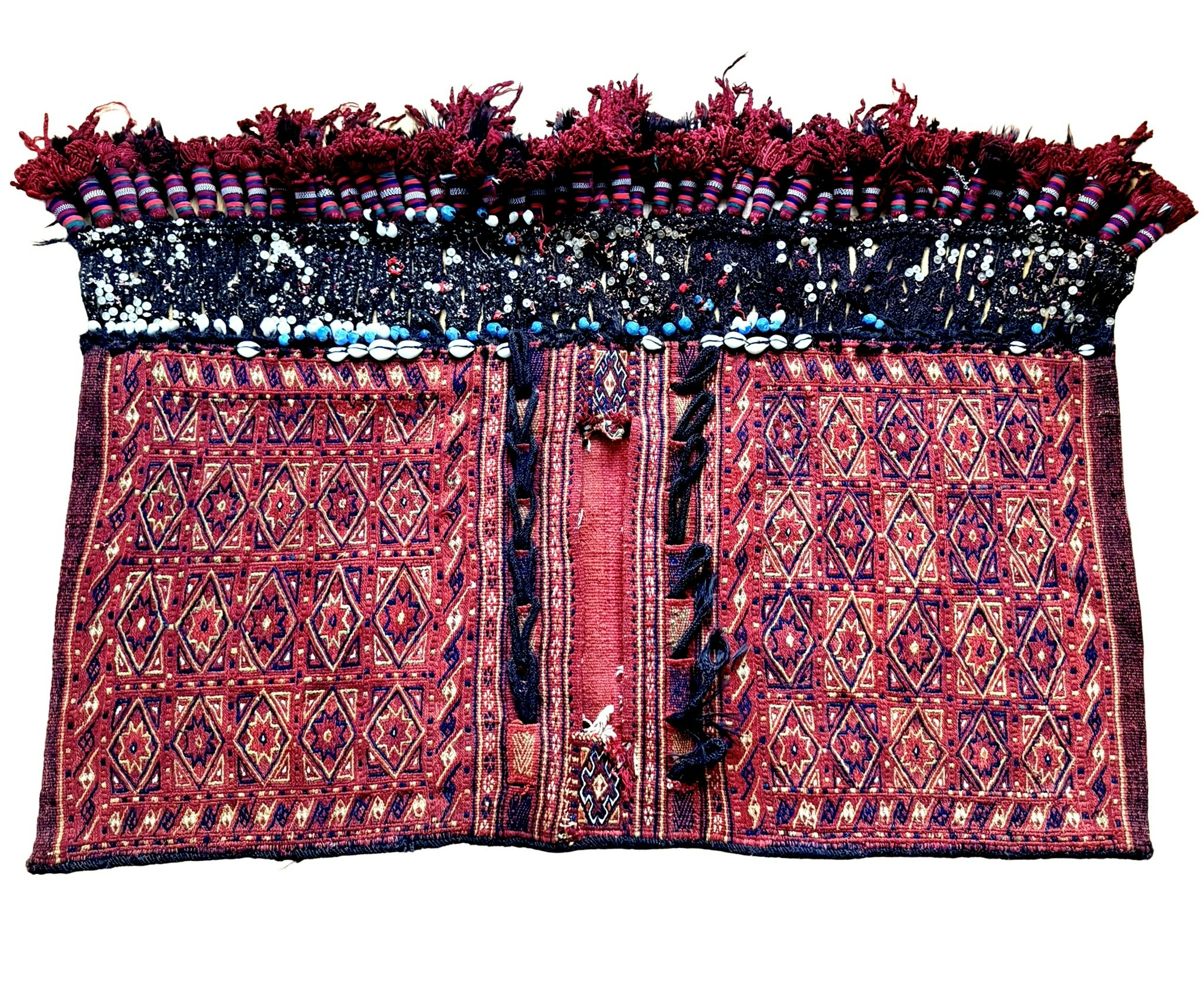 Antik orientalisk handknuten Sadelväska