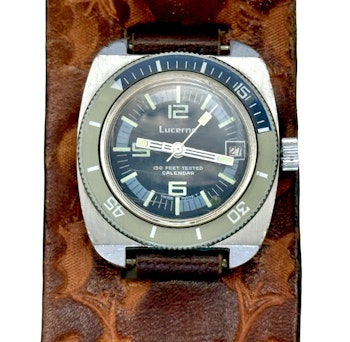 Lucerne, diving watch, calendar, Men's wristwatch 36 mm