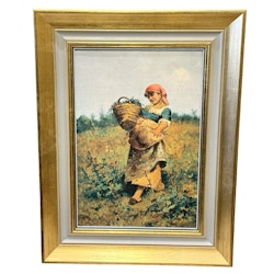 Oljetryck, "Skörd", Francesco Capuano, Italien