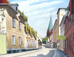 Otto E. Ljungqvist, Oljemålning på duk, Malmö S:t Petri kyrkan, signerad