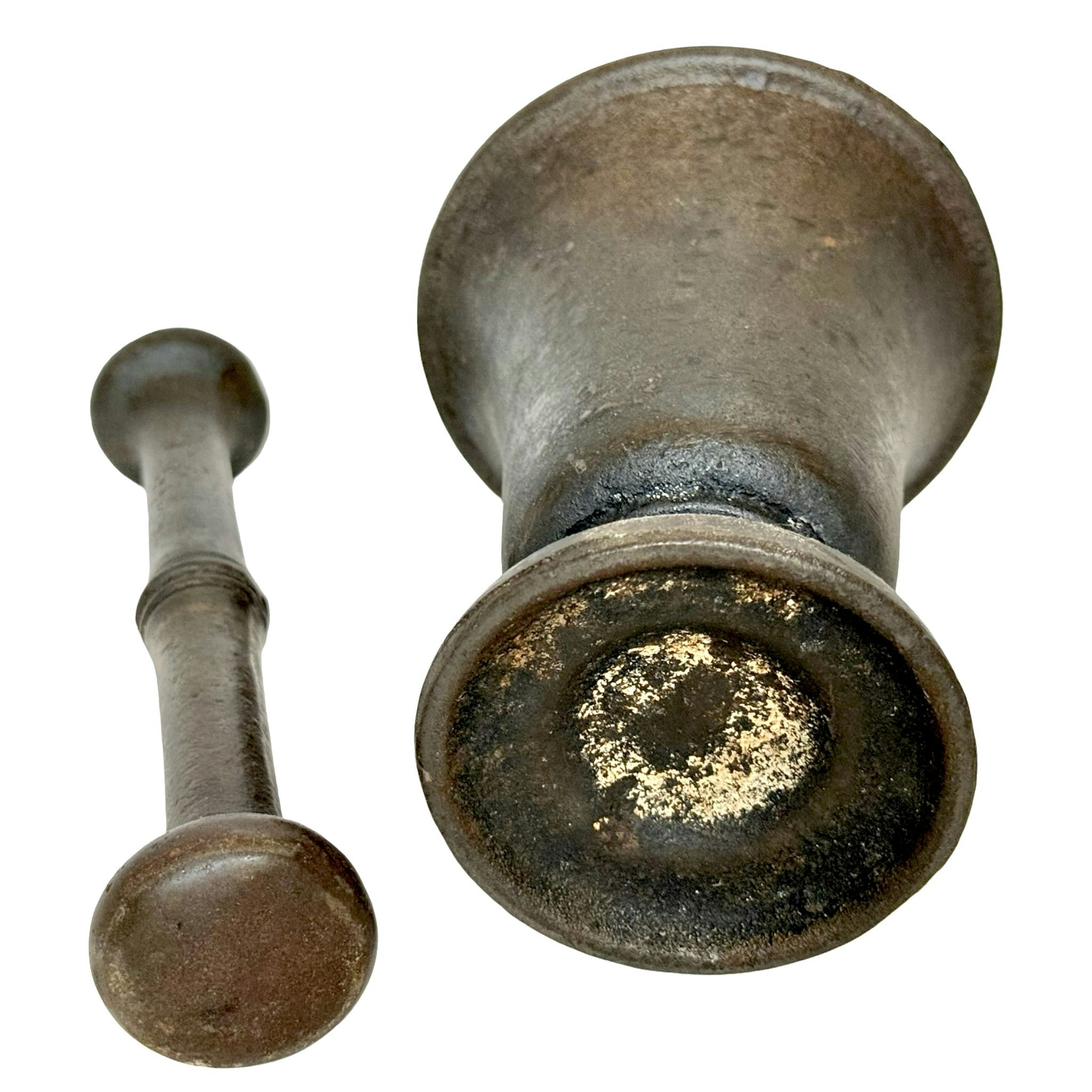 MORTEL, med stöt, gjutjärn, 1700-talet