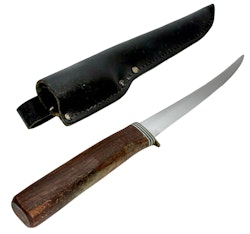 Vintage J. A. Hellberg, Knivsmedjan Eskilstuna, Fiskfilékniv med läderfodral, Sverige