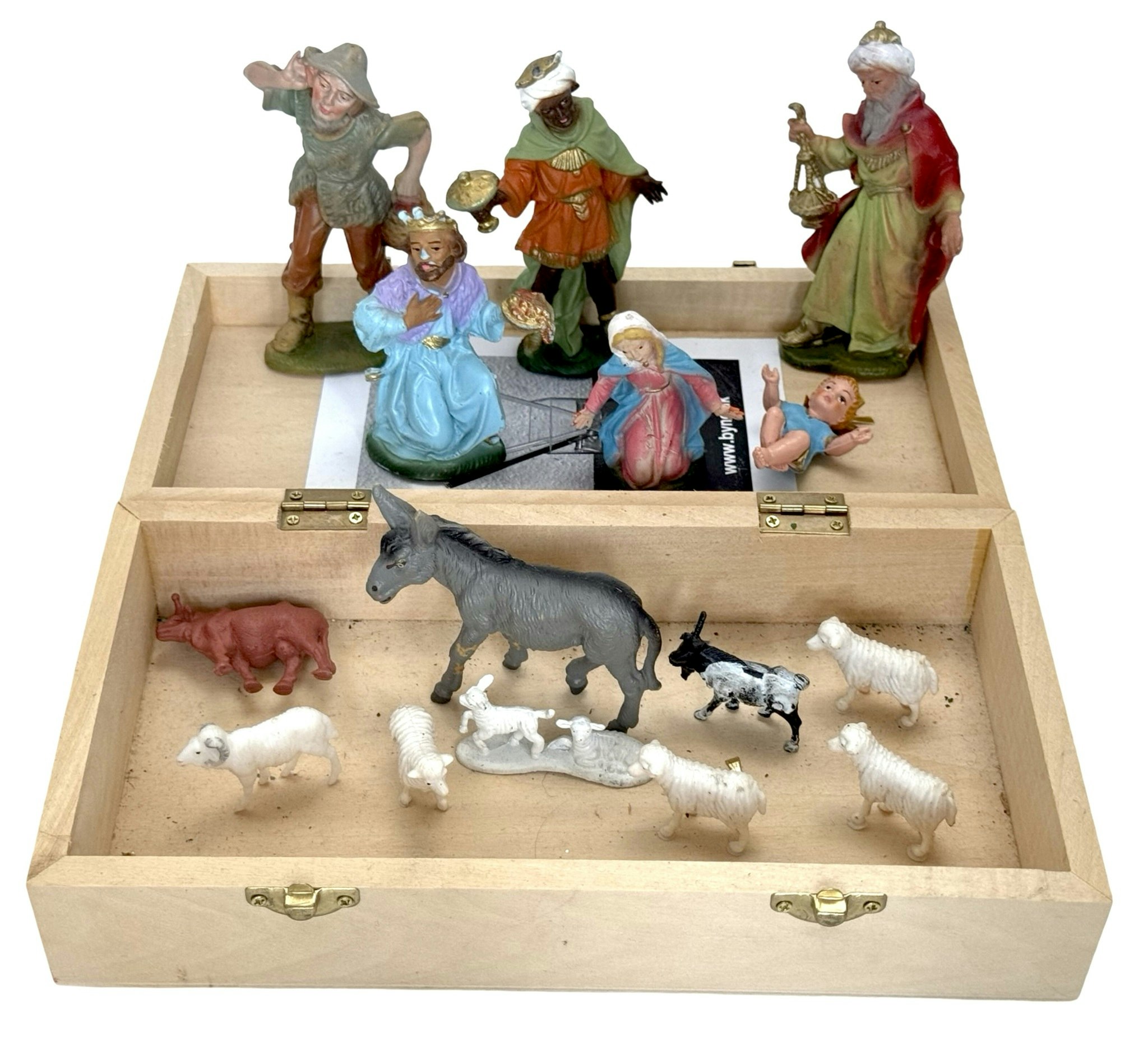 Vintage Nativity Julkråp Figurer, plast set