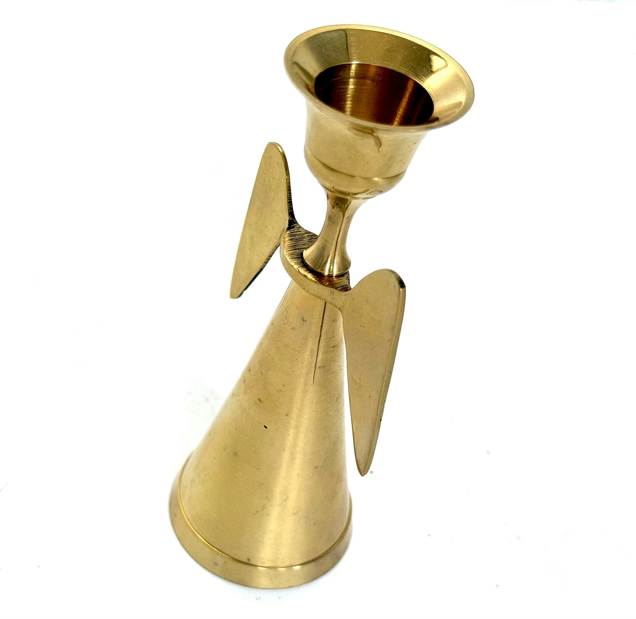 Vintage, Ljusstake, ängel, mässing