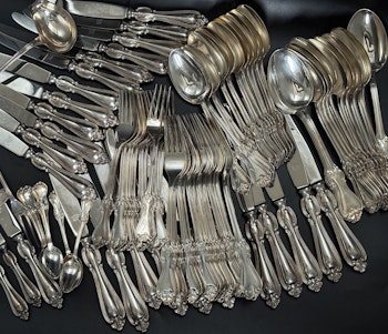 Vintage, GAB Olga 86 delar Bestick i nysilver