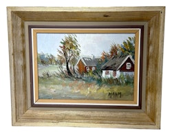 MALM, Olje på panne, Countryside, signert