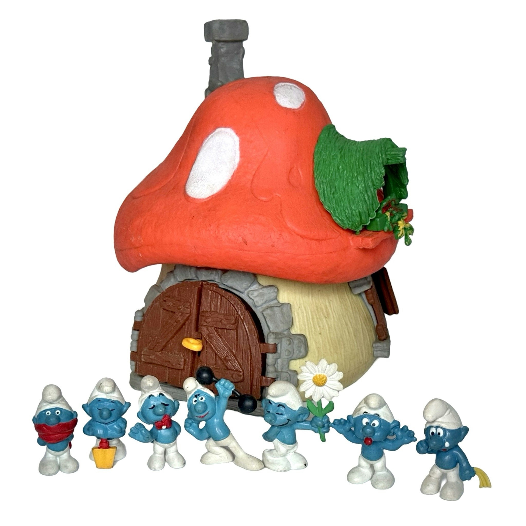 Smurfar, 7 st och hus, 590 Peyo, Bully, Schleich, Tyskland
