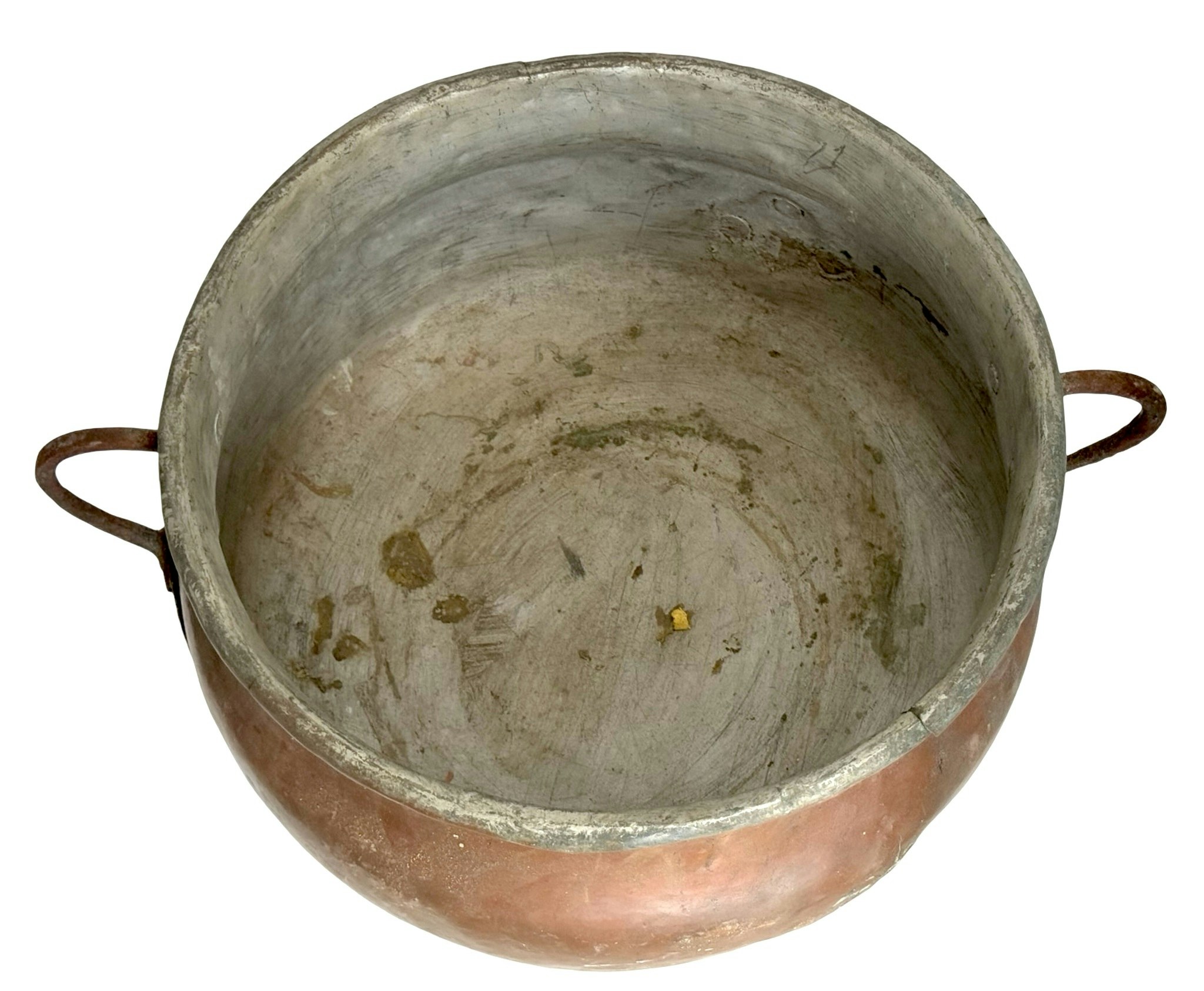 Antica grande pentola di rame, Håkan Jensson (1805-1888) timbrata HIS