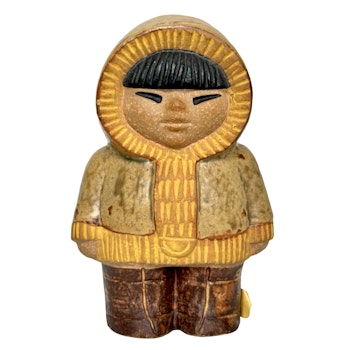 Lisa Larson. Figurin, stengods, Eskimo, All världens barn, Gustavsberg