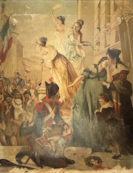 Oidentifierad konstnär, Olja på duk, Segrarens hemkomst, Frankrike 1700-talet slut, Signerad