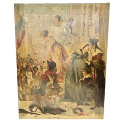 Oidentifierad konstnär, Olja på duk, Segrarens hemkomst, Frankrike 1700-talet slut, Signerad