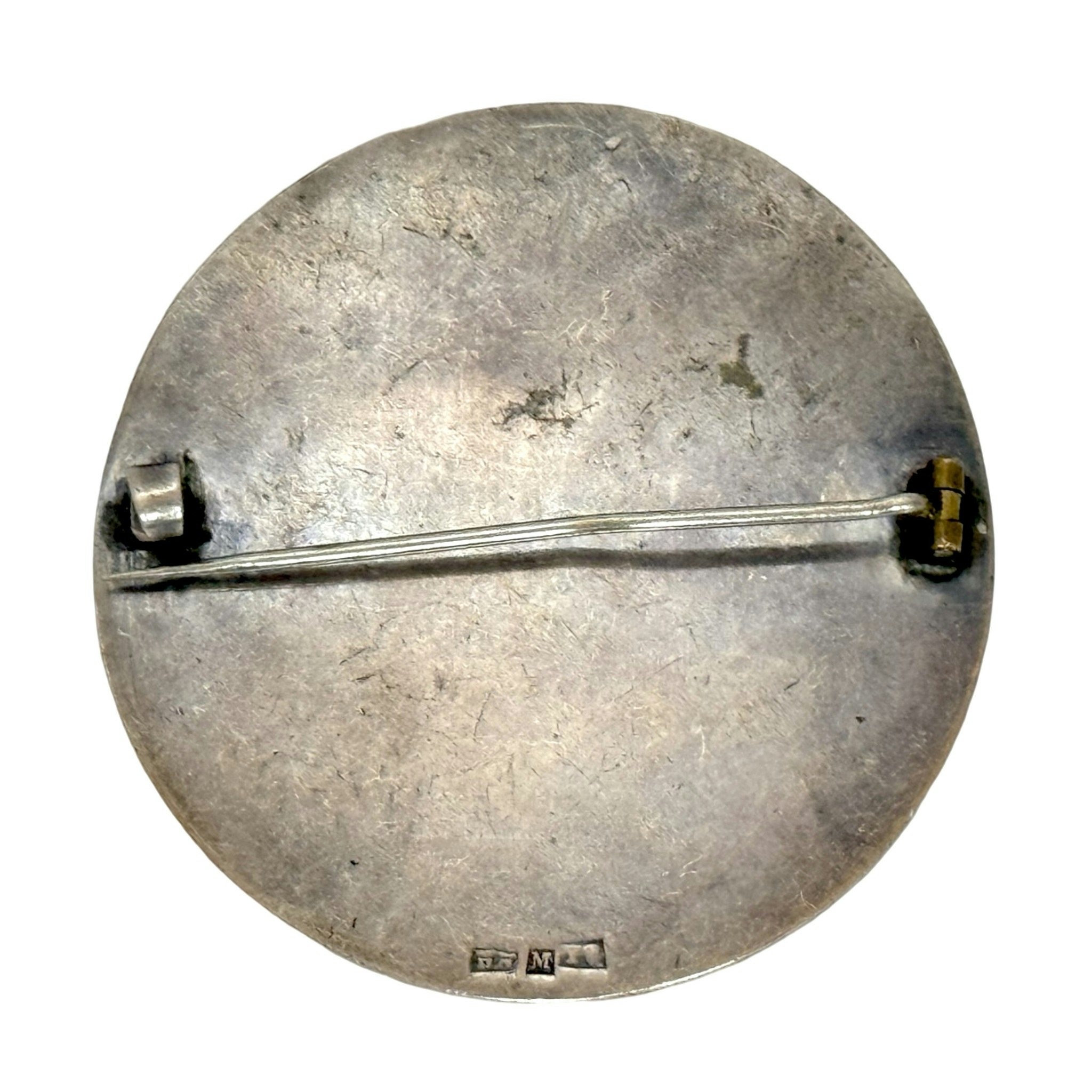 Silver Brosch, miniatyrmålning på porslin, signerad G.W.