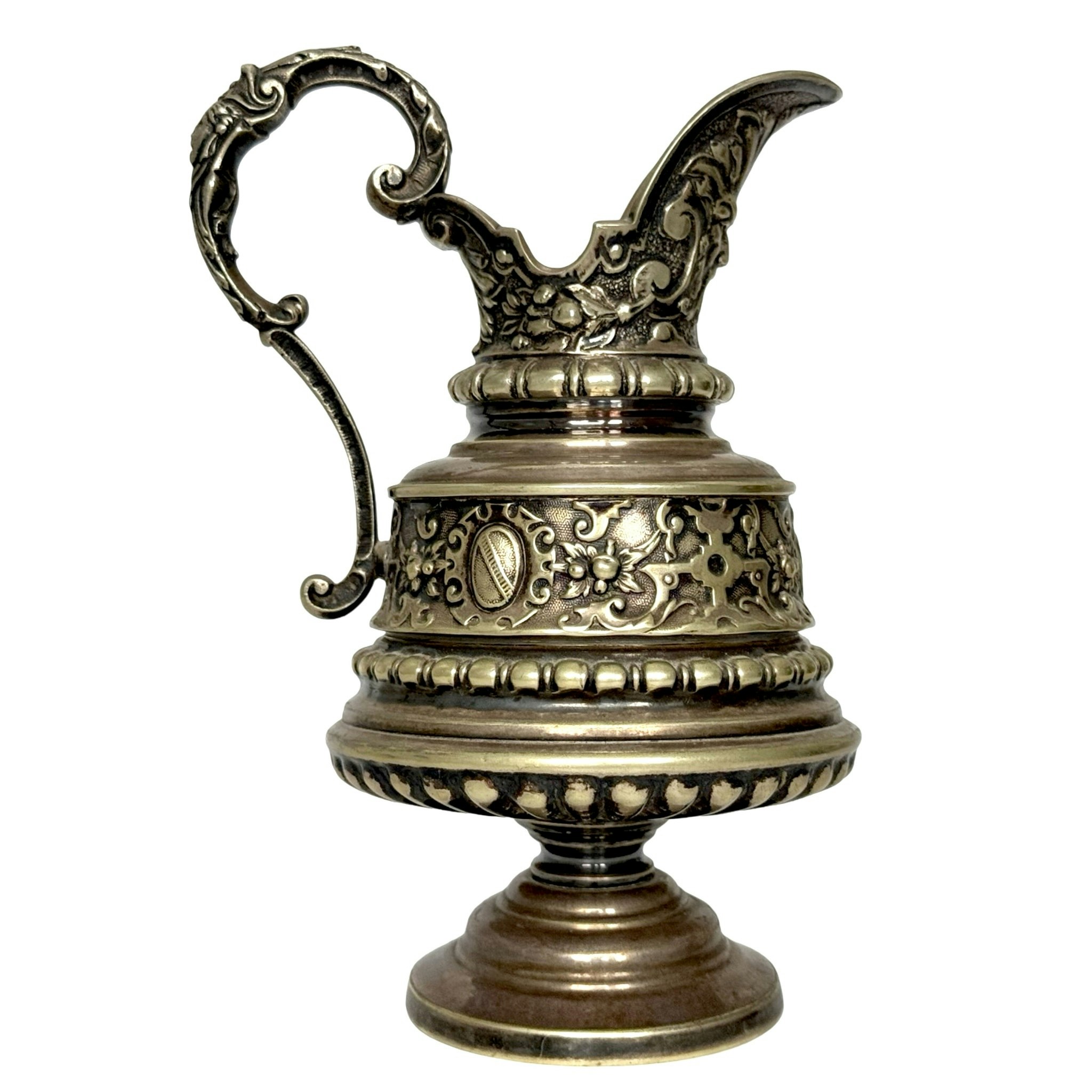 3 delar, Kaffekanna, Skål med Gräddkanna, nysilver, 1800-talet