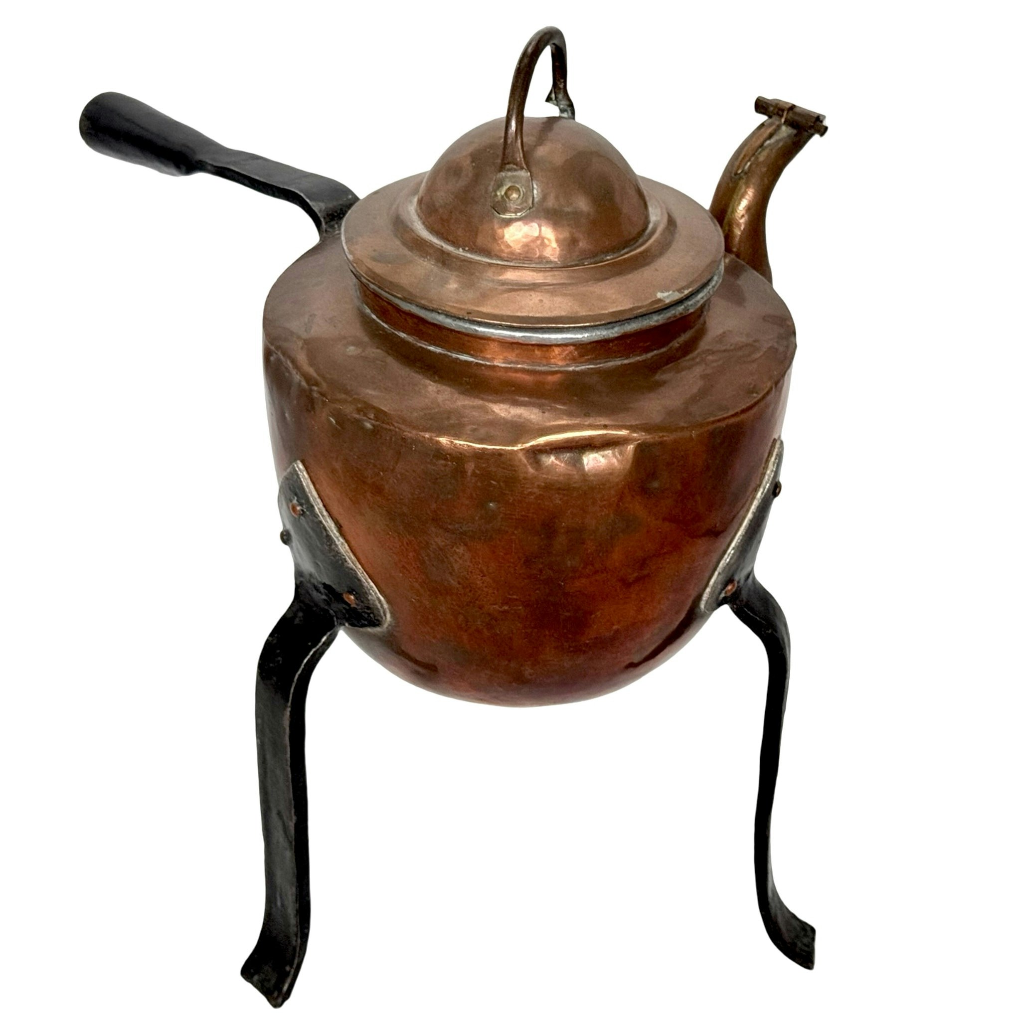 Kaffepanna, koppar på tre ben, 1800-tal