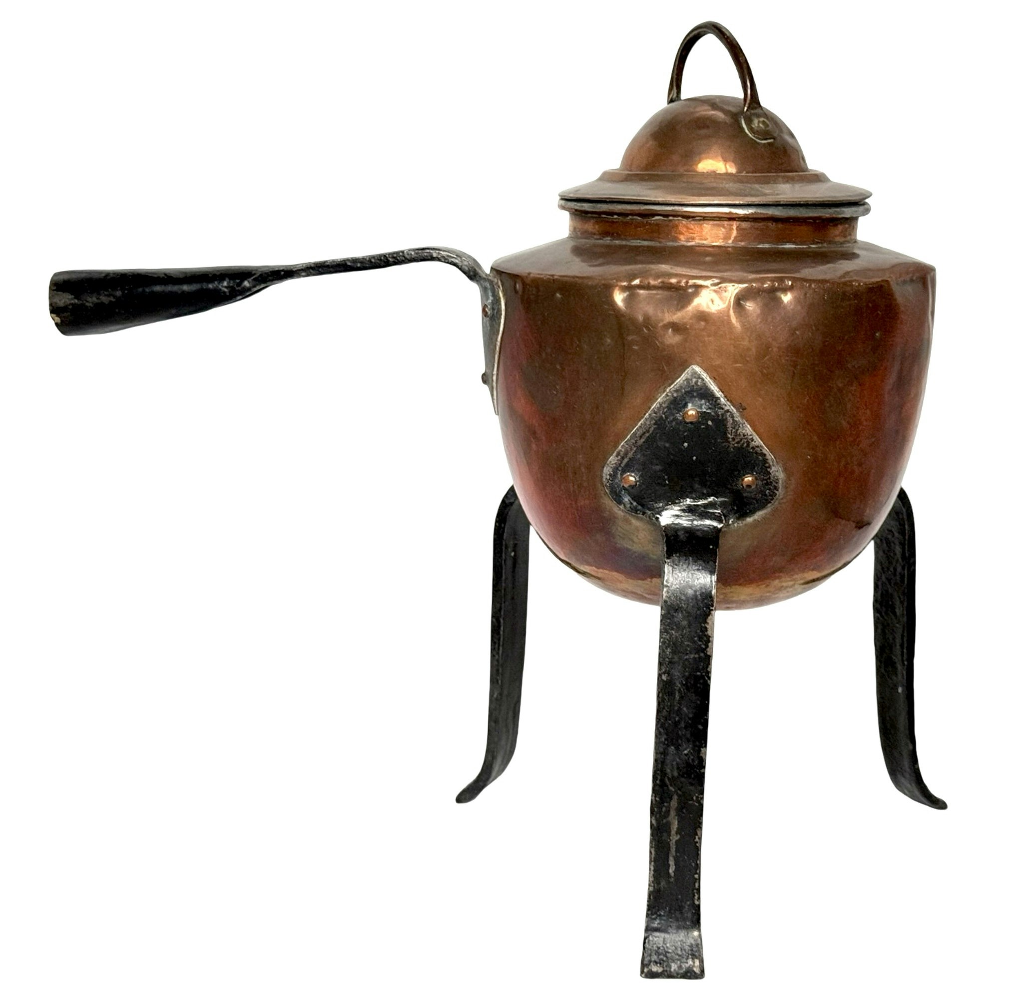 Kaffepanna, koppar på tre ben, 1800-tal