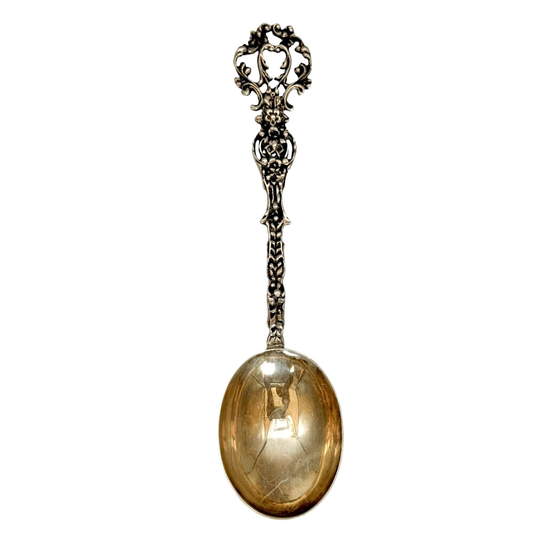 GEWE skedar i silver, dekor rosor, 1957
