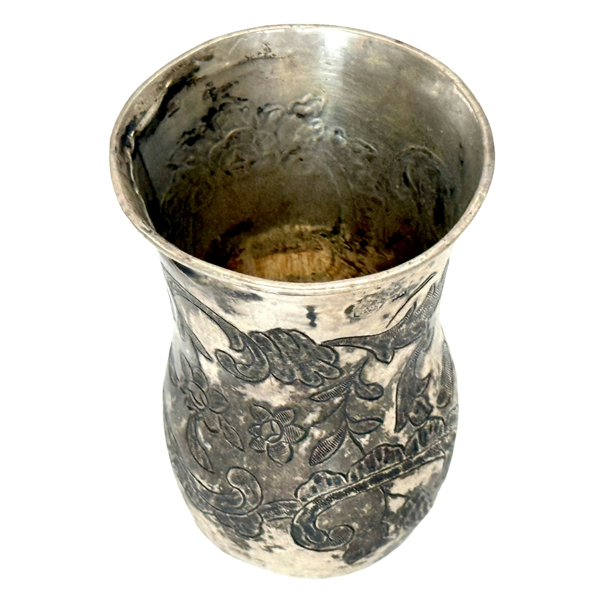 BÄGARE, silver, 1700-talet, dekor med blommor och blad, stämplad