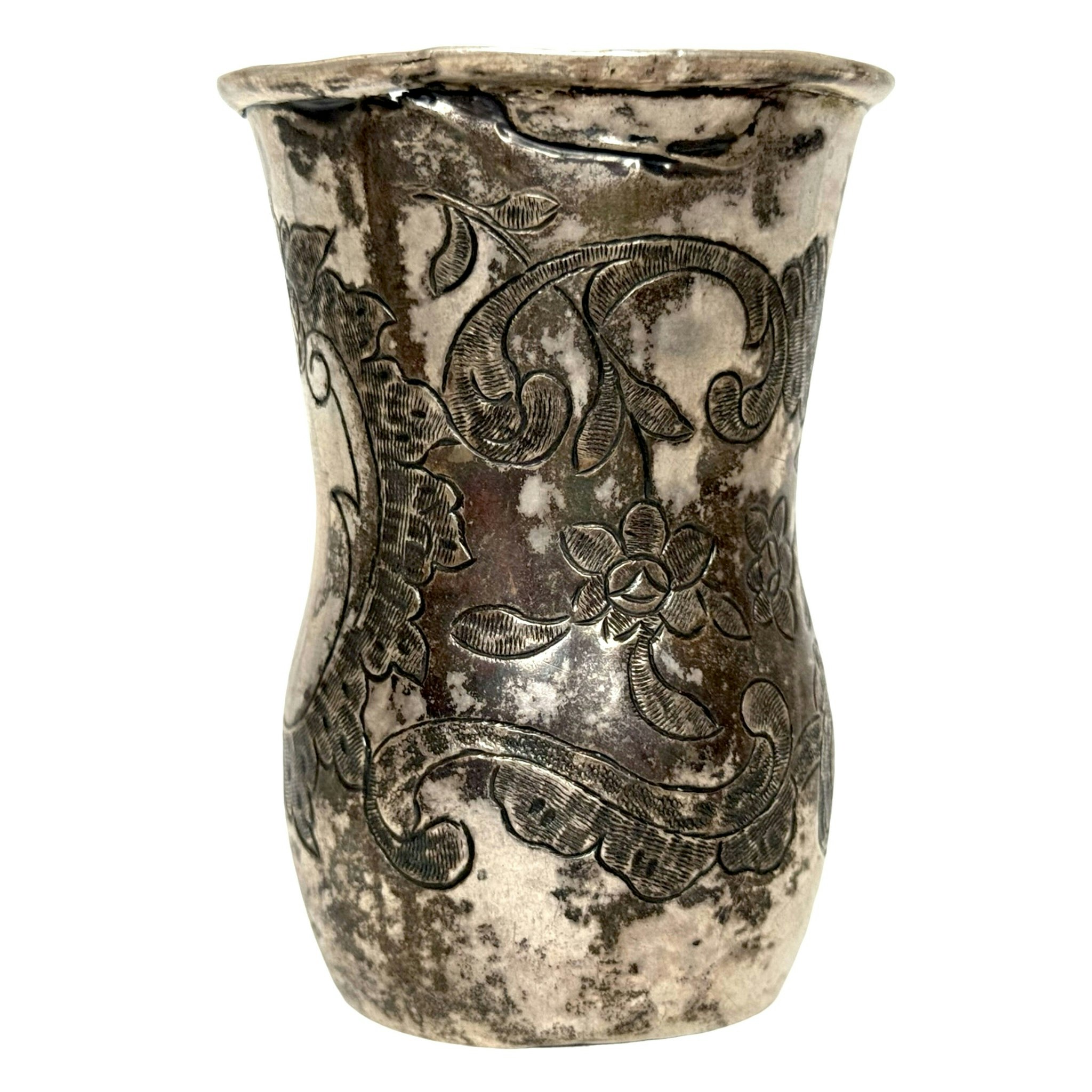 BÄGARE, silver, 1700-talet, dekor med blommor och blad, stämplad