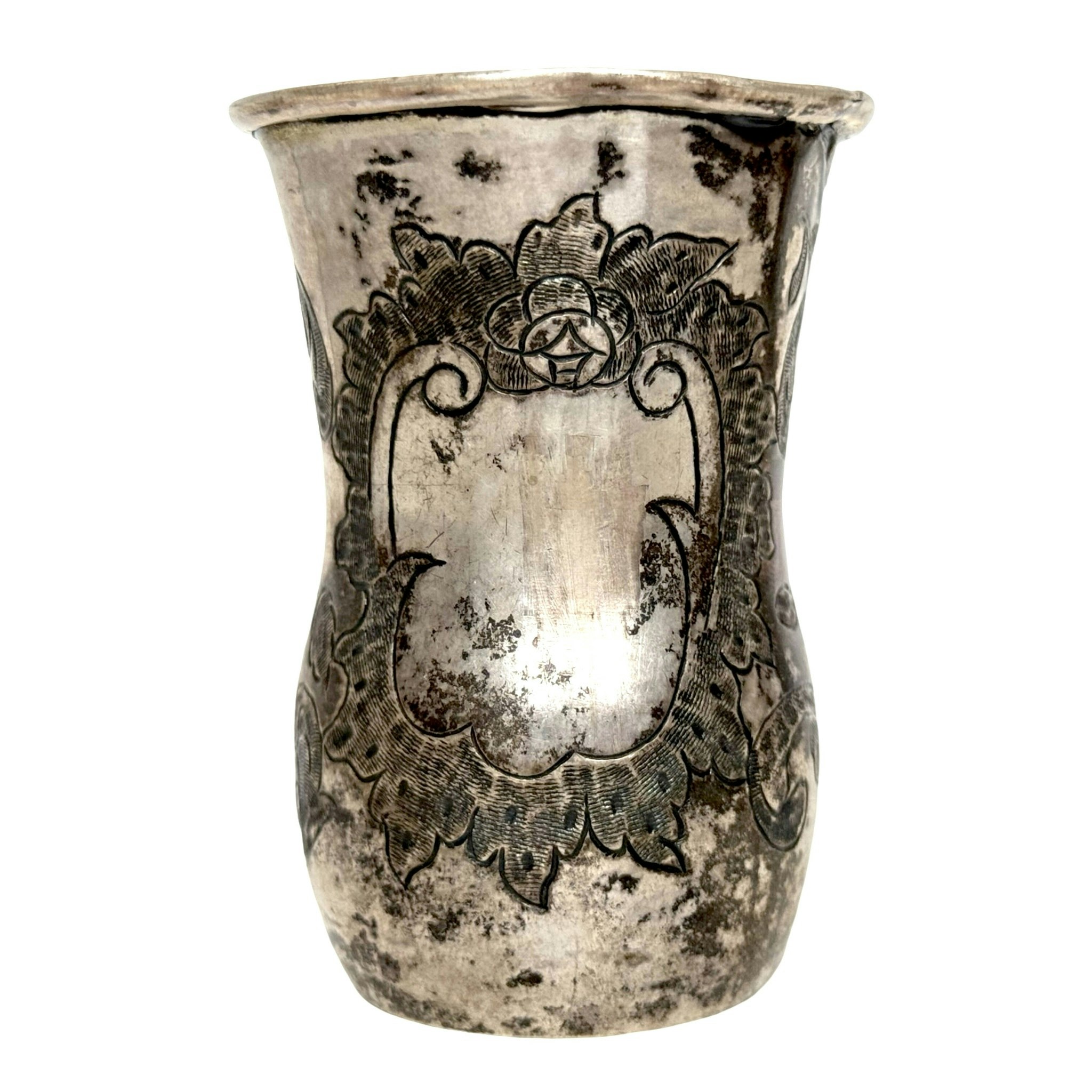 BÄGARE, silver, 1700-talet, dekor med blommor och blad, stämplad