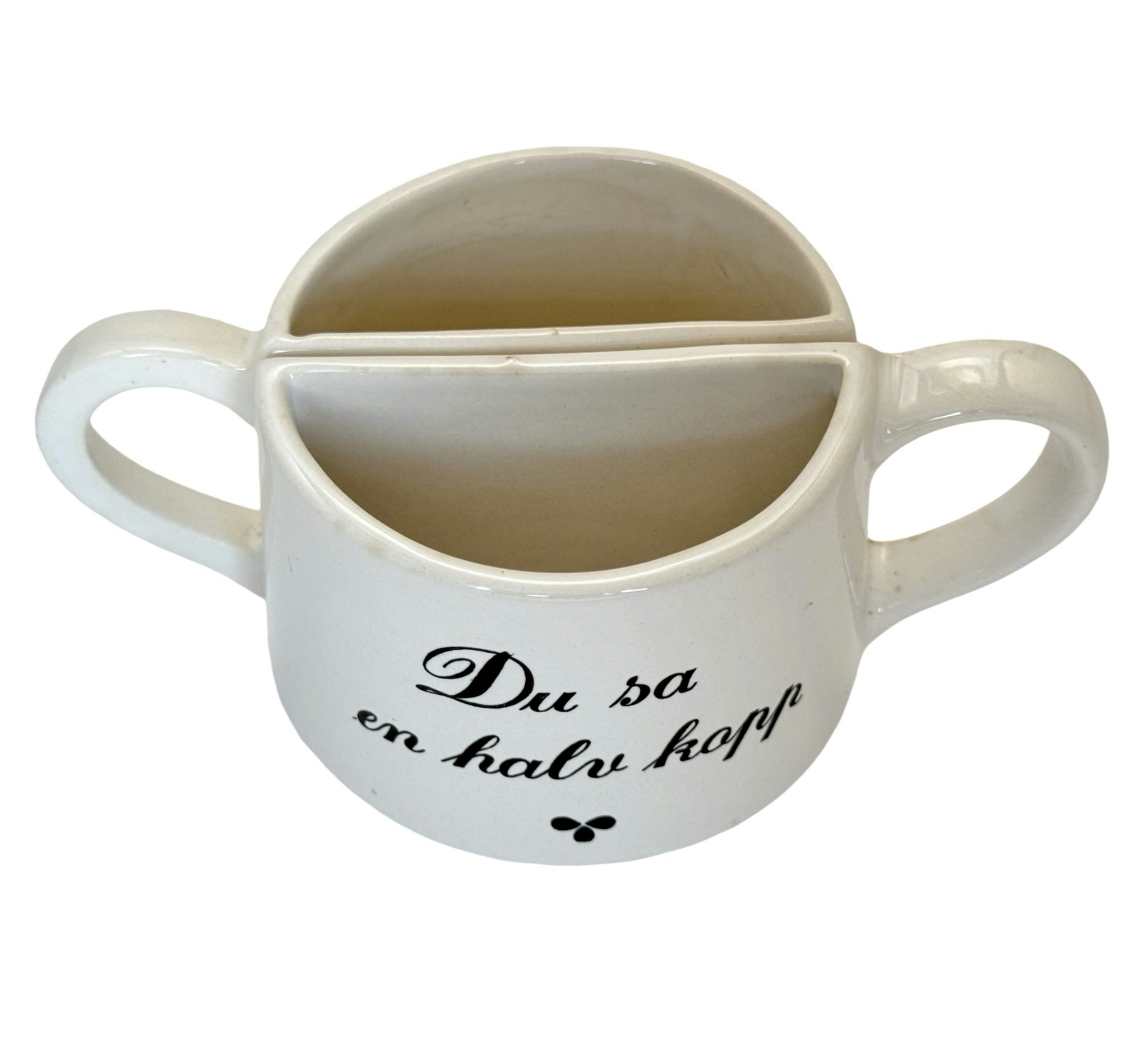 Lustige Tasse mit dem Text „You said half a cup“, 2 Stück, aus Keramik