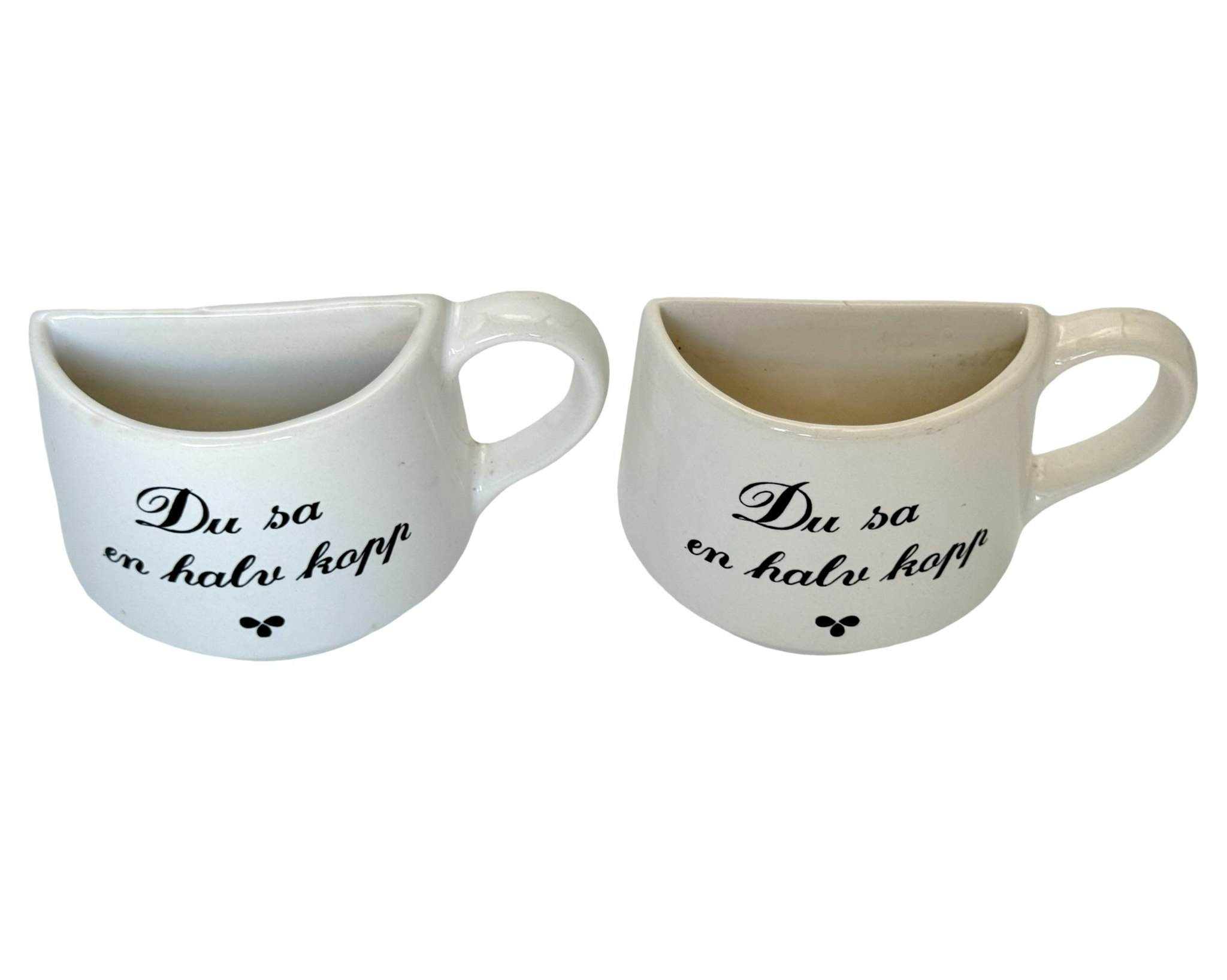 Lustige Tasse mit dem Text „You said half a cup“, 2 Stück, aus Keramik