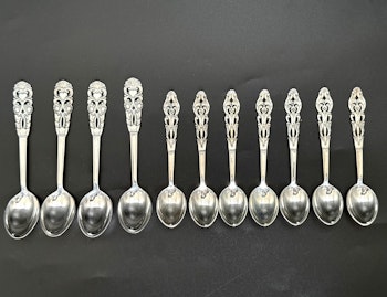 Kaffeskedar 11 st. silver, Cesons, Göteborg 1971