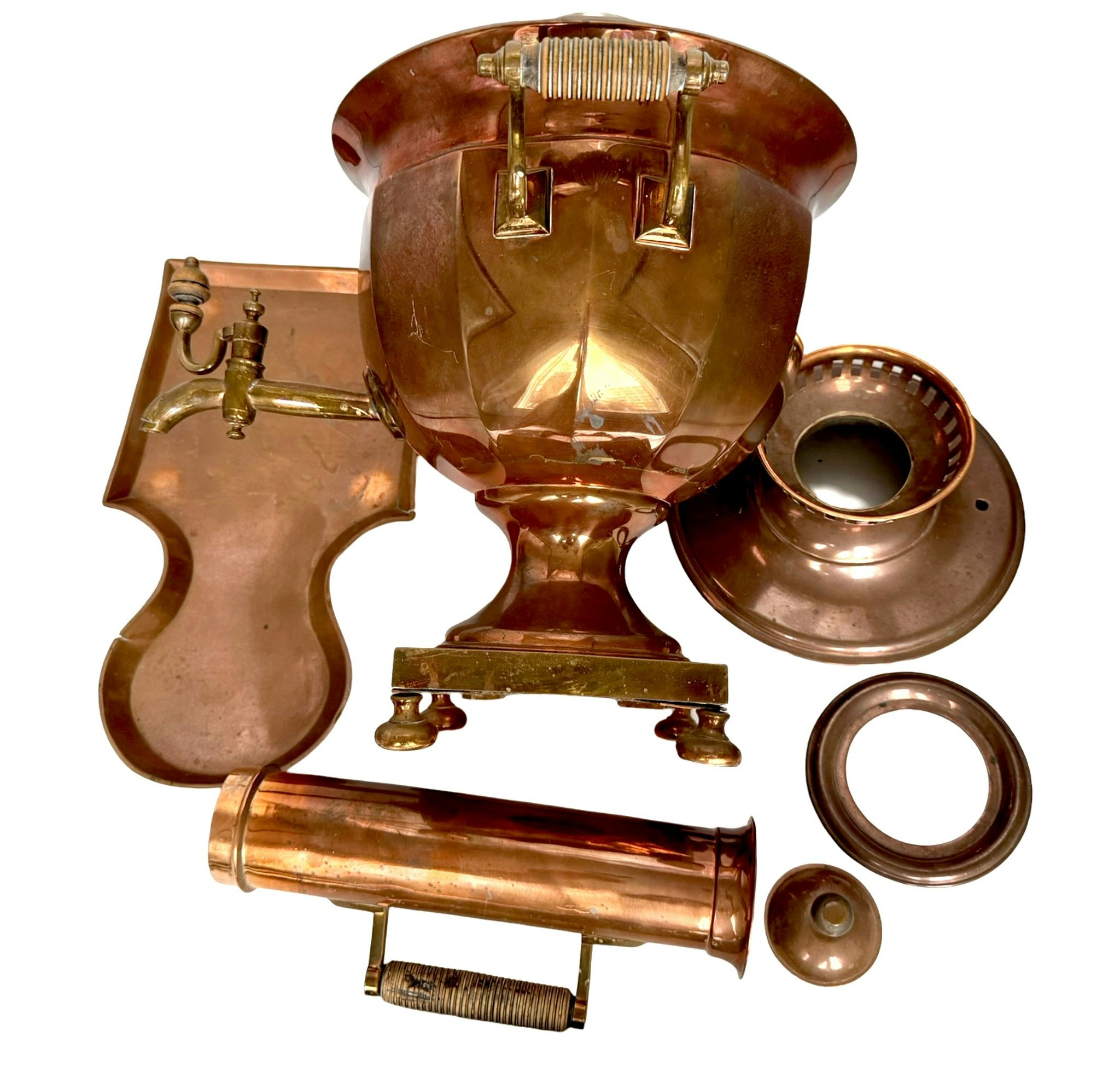 Samovar, koppar, Ryssland, 1800-talet, Stämplad