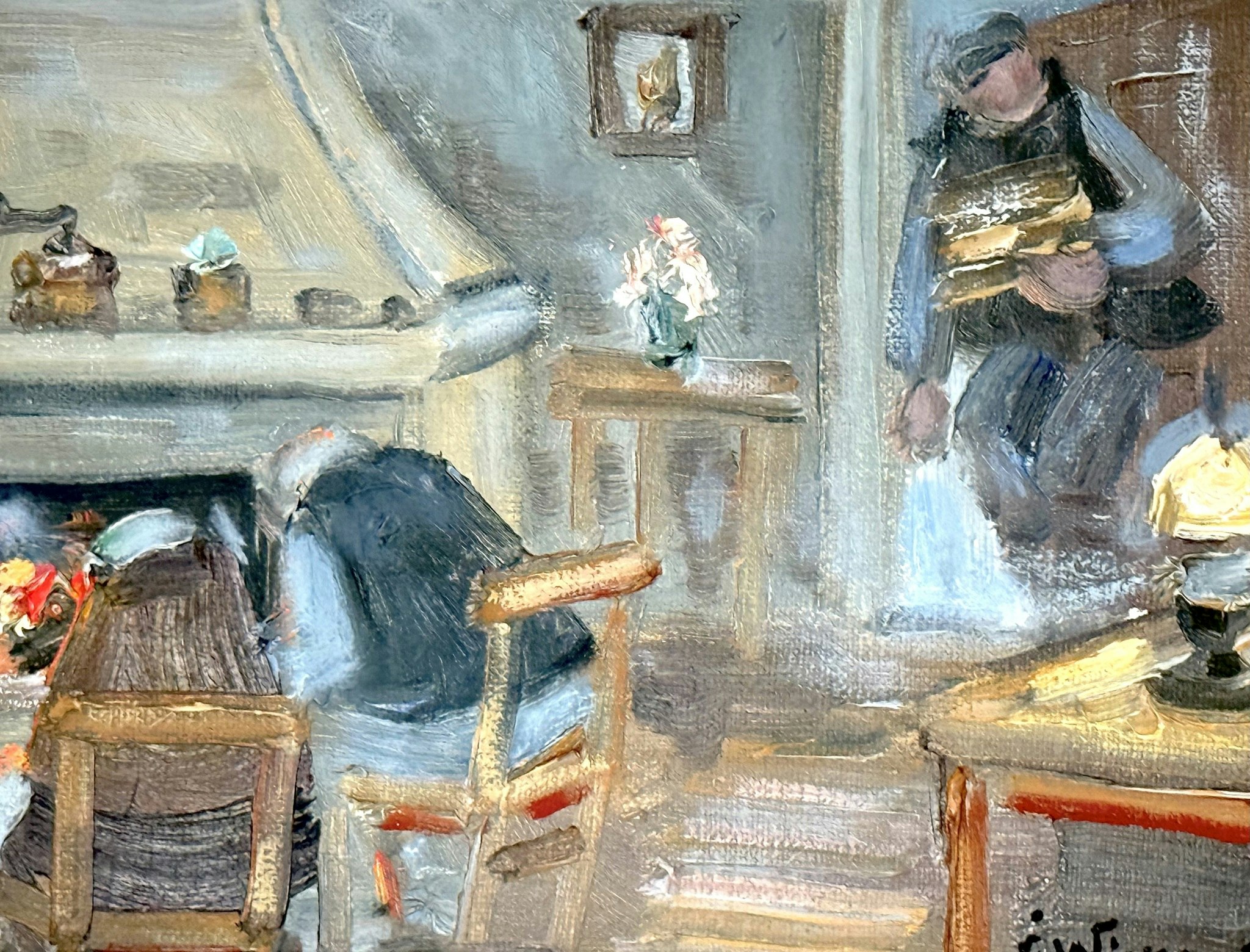 Åke Wickström. "Hiver froid", huile sur toile, signée