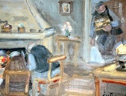 Åke Wickström. "Kall Vinter", olja på duk, signerad