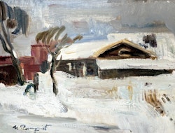 Hans Rosenquist (1913-2012) Oljemålning på pannå, Signerad