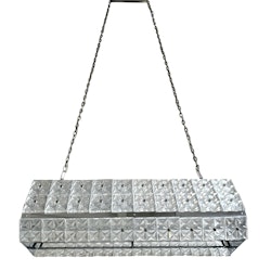 Taklampa, Carl Fagerlund för Orrefors, glas och krom, 1960-talet
