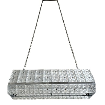 Taklampa, Carl Fagerlund för Orrefors, glas och krom, 1960-talet