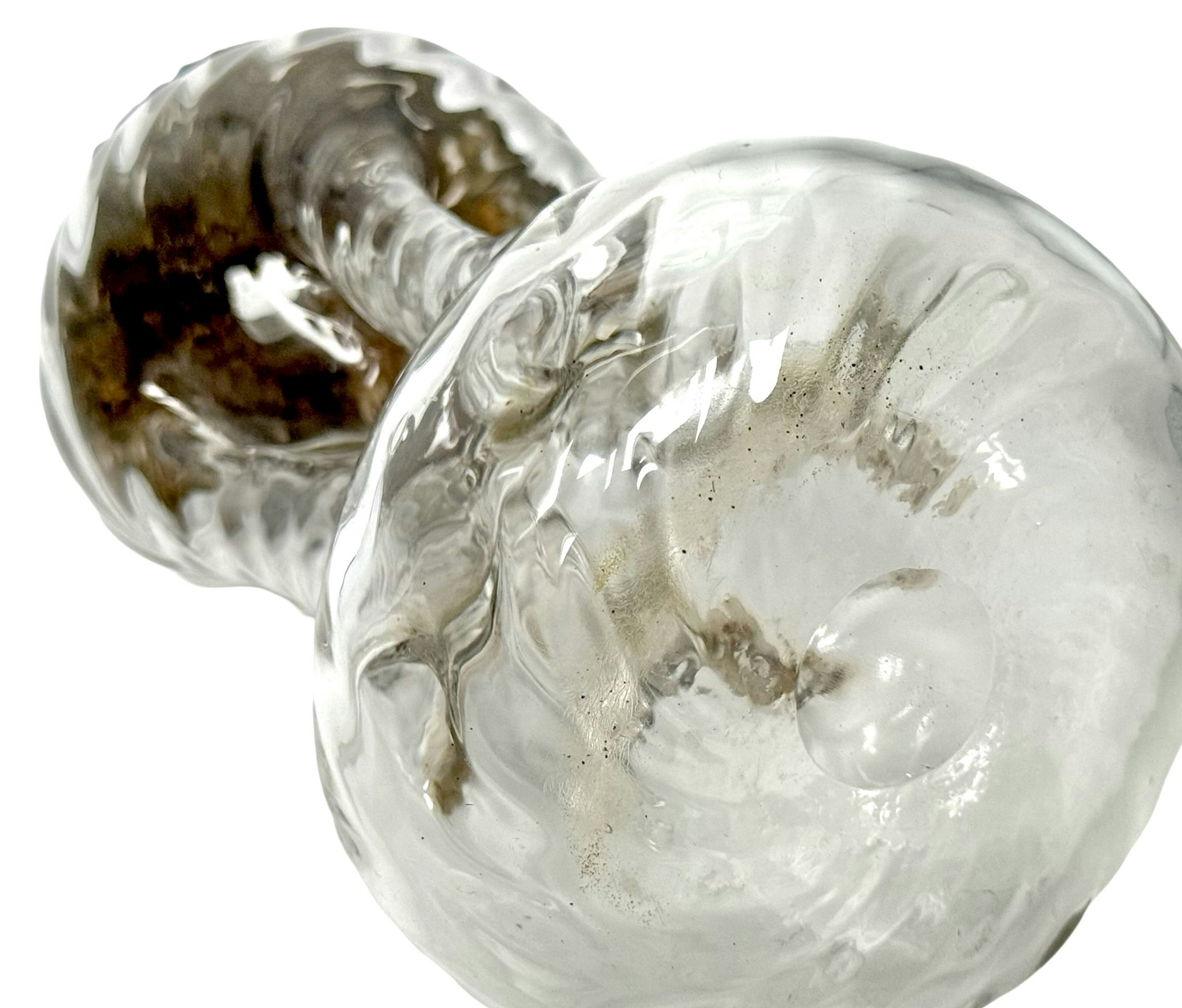 Viktoriansk fyrkantig karaff i glas och silver, Birmingham ca 1890
