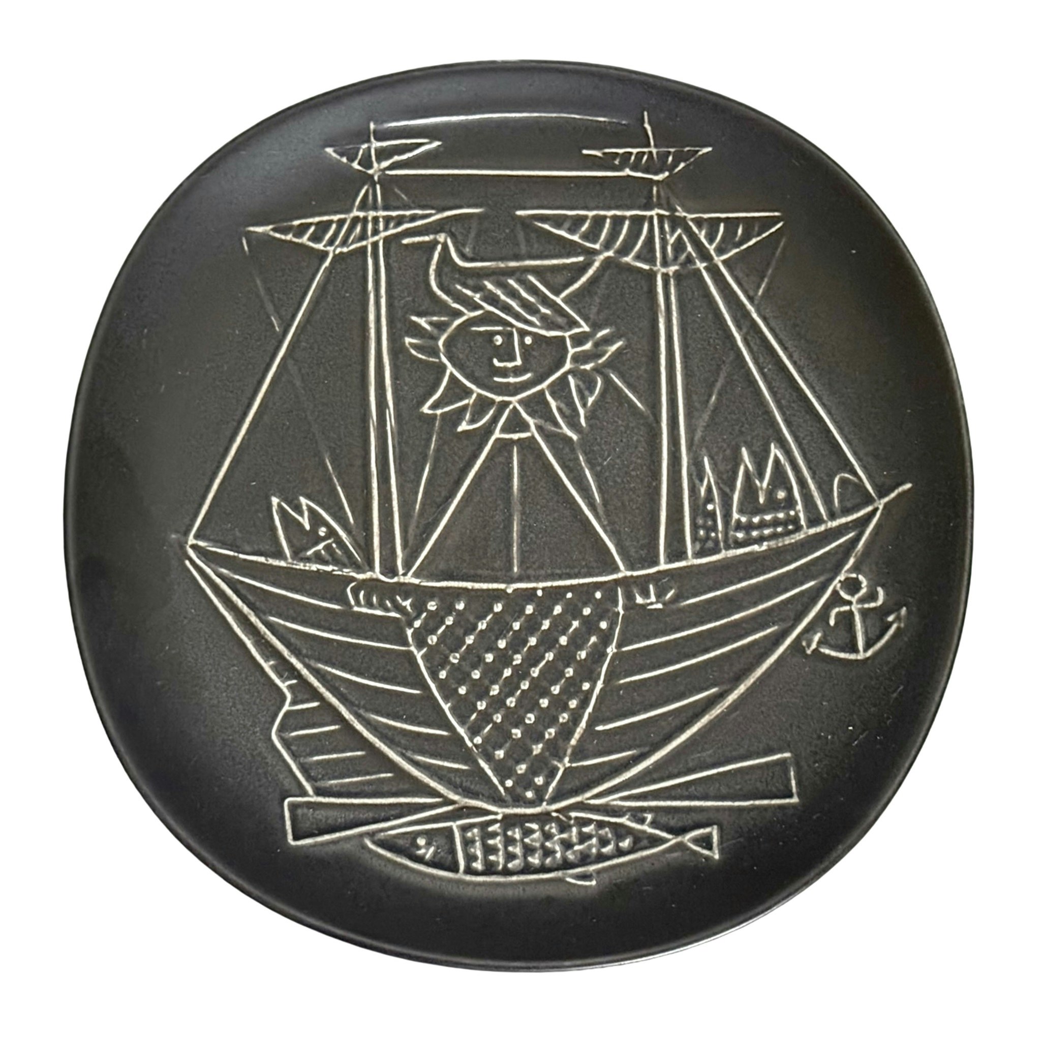 Stig Lindberg (Sverige 1916-1982). Flintporslin, 3 assietter "Piazza", Gustavsberg