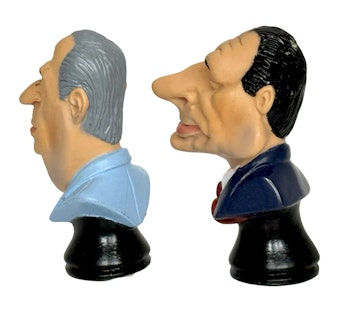 Muoviset hahmot rintakuva Jacques Chirac & Edouard balladur