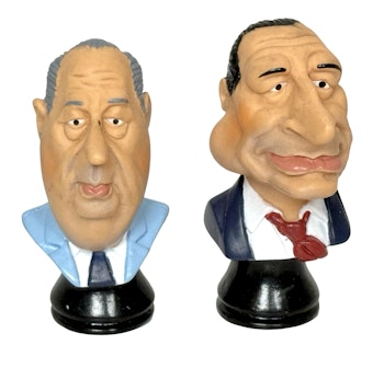 Muoviset hahmot rintakuva Jacques Chirac & Edouard balladur