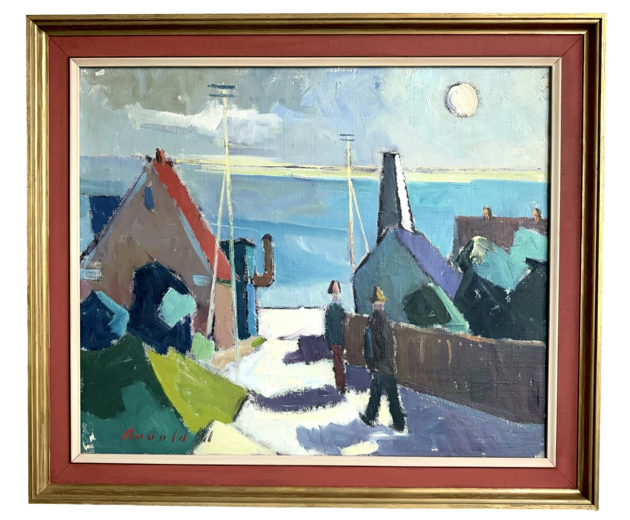 Arnold William Pedersen (Danmark, 1912-1986). Oljemålning på duk, Signerad