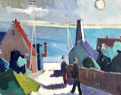 Arnold William Pedersen (Danmark, 1912-1986). Oljemålning på duk, Signerad