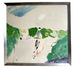 Olle Lindgren ( Sverige 1930-2018), Oljemålning på pannå, Signerad