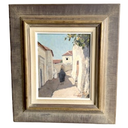 Gösta Sundvall ( Sverige 1900-1957). Oljemålning på pannå, Signerad