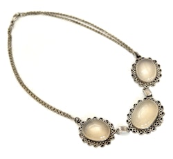 Vintage silver necklace with moonstones