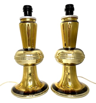 Bordslampor 1 par, Flygsfors Orrefors E27, Glas, Retro Design Sweden