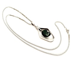 Halsband sterling silver 925, Persö, HGB GVH, 1959, Stockholm, Moss agat