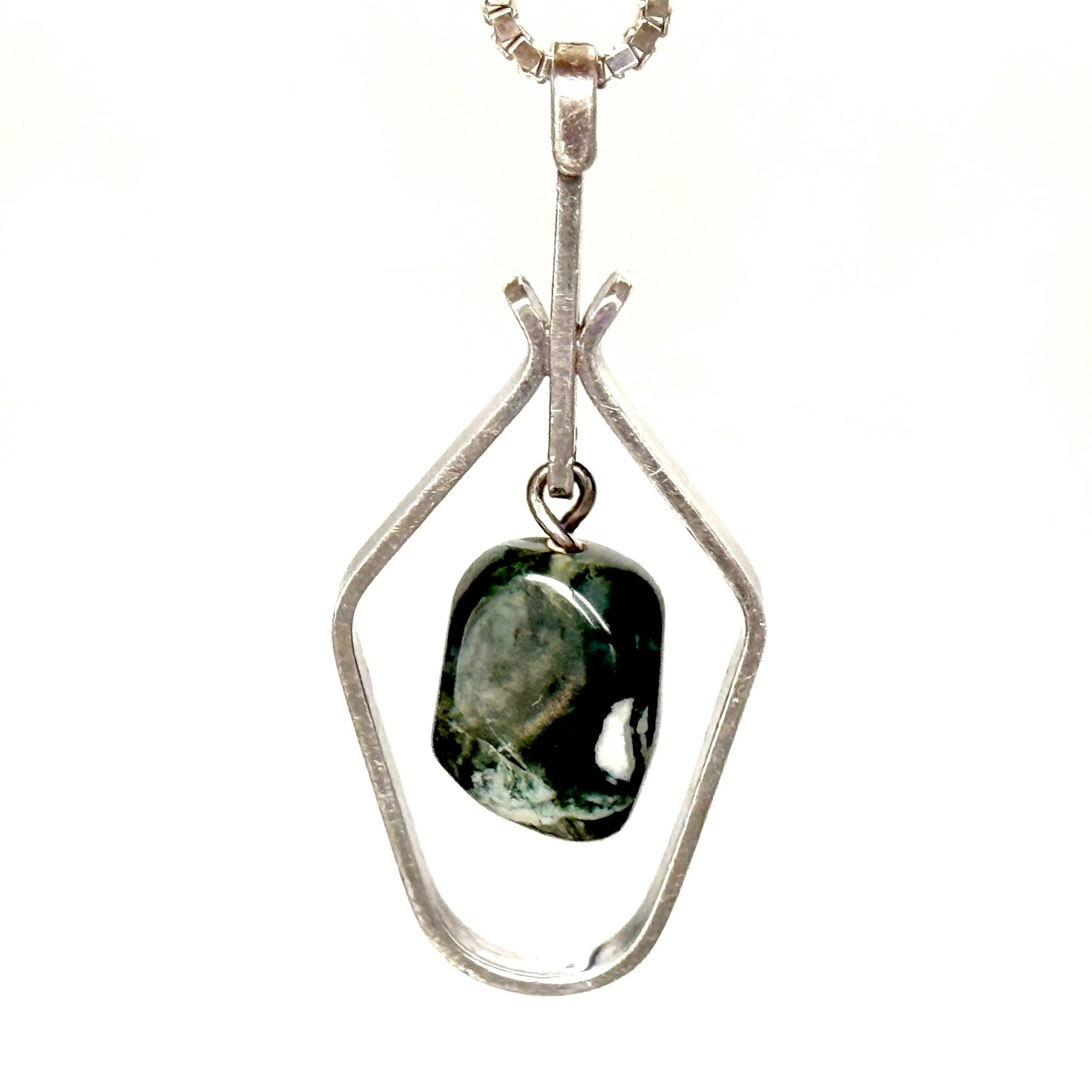 Halsband sterling silver 925, Persö, HGB GVH, 1959, Stockholm, Moss agat