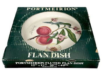 Flan fat pajform i porslin, Susan Williams-Ellis, Portmeirion, England
