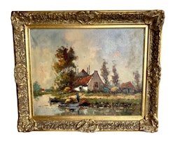 Adolf van Dijk (Holland 1859-1924). Ölgemälde auf Leinwand, Signiert